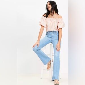 LOFT Mid Rise Boot Cut Denim Jeans light wash 8 NWOT